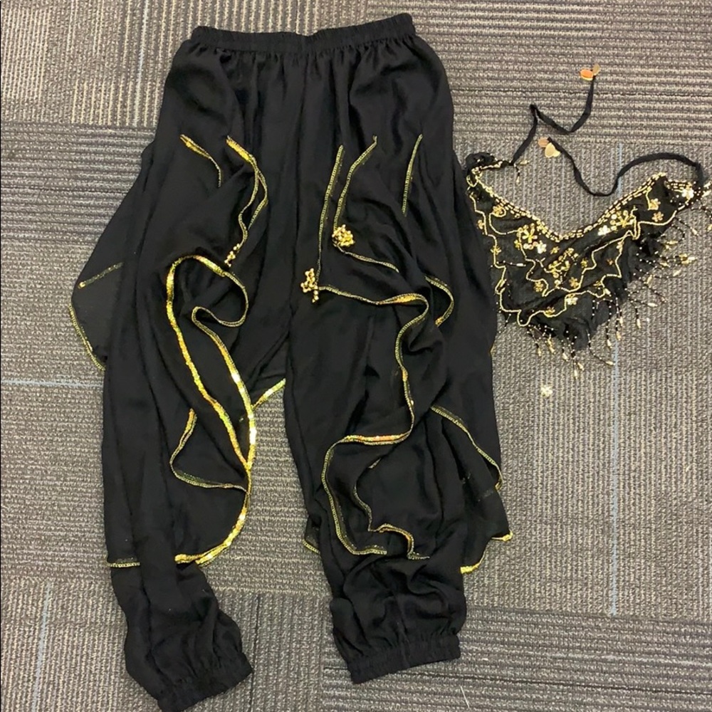 Black Sequin INDIAN Style pants & face covering